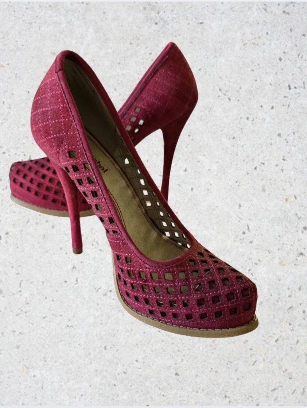 Luxury Rebel Sakura 3 Burgundy Oiled Suede Cutout Pumps 6.5/7, EUR 37 Heels